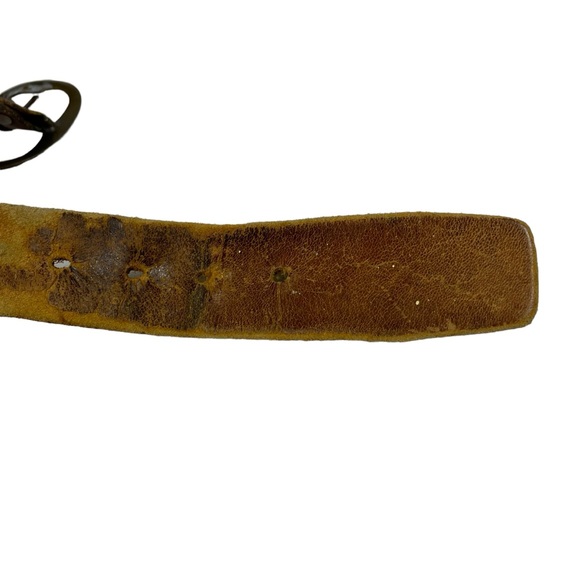 Rare Vintage Levis Stamped Logo Leather Thrashed Tattered Heavy Patina 1970s HTF - Picture 11 of 16